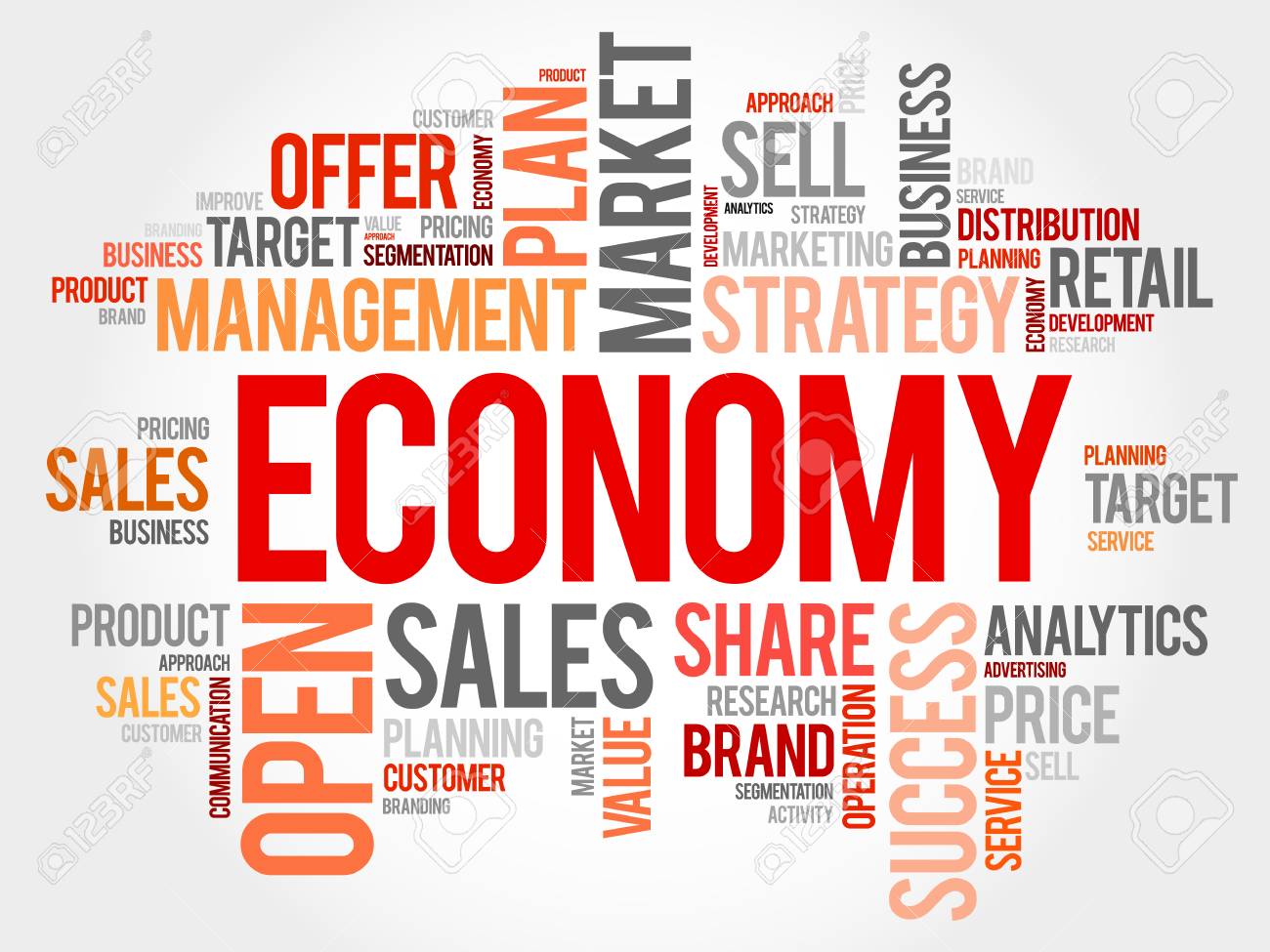 ECONOMY word cloud collage, business concept background