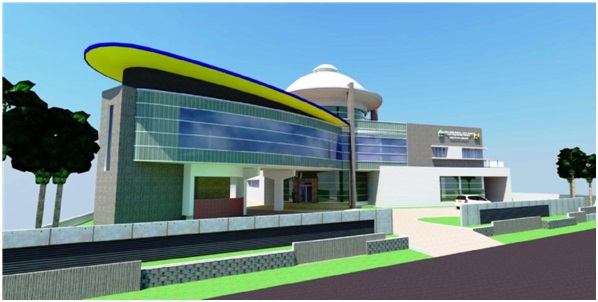 Desain gambar bangunan gedung kantor Dinas PUPR, di kawasan jalan Bireuen-Takengon Desa Meunasah Capa Kecamatan Kota Juang.