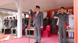 Pj Wali Kota Sabang Reza Fahlevi sebagai inspektur upacara saat pimpin Upacara Harkitnas ke-116 di Kota Sabang (20/05).