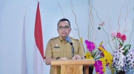 Reza Fahlevi saat membuka kegiatan pembentukan Forum Pelabuhan di aula Mata Ie Resort Sabang