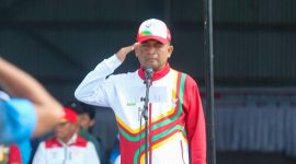 Pj Wali Kota Sabang Andri Nourman saat berada di Lanud MUS Sabang