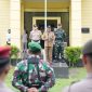 Pj wali Kota Sabang didampingi Kapolres Sabang dan Komandan Kodim 0112/Sabang saat gelar apel pasukan di Mapolres Sabang