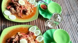 Mie Gurita, Mie Kepiting dan, Mie Udang Lobster khas Sabang di warung Kak Ani Pantai Pasir Putih Sabang