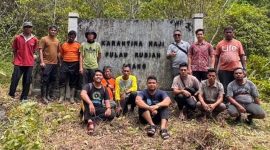 Syarikat Agam Inong (Sain) Kota Sabang, bersama Dinas Lingkungan Hidup dan Kebersihan (DLHK) Kota Sabang di situs Karantina Haji Pulau Rubiah Sabang