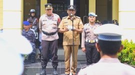 Pj Wali Kota Sabang Andri Nourman memimpin Apel Gelar Pasukan yang berlangsung di Halaman Mapolres Sabang, kamis (20/3)