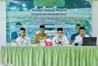 Pj Walikota Sabang diwakili Asisten Perekonomian dan Pembangunan Sekdako Sabang Rinaldi Syahputra menghadiri kegiatan Pembukaan Bimbingan Manasik Haji bagi Jamaah Calon Haji tingkat Kecamatan dan Kota Sabang tahun 1446 Hijriah/2025 Masehi di Aula Madrasah Aliyah Negeri Sabang, senin (14/1)