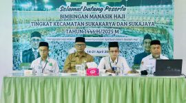 Pj Walikota Sabang diwakili Asisten Perekonomian dan Pembangunan Sekdako Sabang Rinaldi Syahputra menghadiri kegiatan Pembukaan Bimbingan Manasik Haji bagi Jamaah Calon Haji tingkat Kecamatan dan Kota Sabang tahun 1446 Hijriah/2025 Masehi di Aula Madrasah Aliyah Negeri Sabang, senin (14/1)