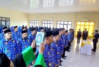 Bupati Bireuen, H Mukhlis ST melantik 81 kepala sekolah dan pejabat fungsional di aula Dinas Pendidikan dan Kebudayaan, Jum'at (27/2)