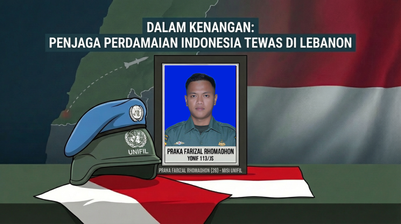 Almarhum Praka Farizal Rhomadon, prajurit Yonif 113/JS yang tewas di Lebanon akibat serangan Israel