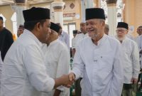 Suasana prosesi peusijuk jamaah calon haji Kota Sabang sebagai bentuk doa dan restu sebelum keberangkatan ke Tanah Suci.