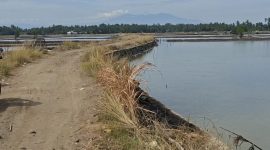Kondisi areal tambak berada di Gampong Pante Paku, Kecamatan Jangka, Kabupaten Bireuen, Minggu (7/6) pagi.