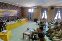 Asisten I, Mulyadi, SH.,MM membaca sambutan Sekda Ismunandar, ST.,MT, di Opprom Setdakab, Selasa (23/6) pagi.