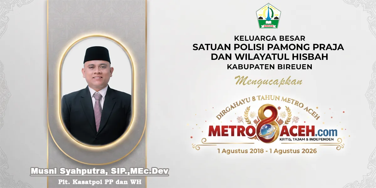 Ucapan HUT Metro Aceh - Satpol PP dan WH
