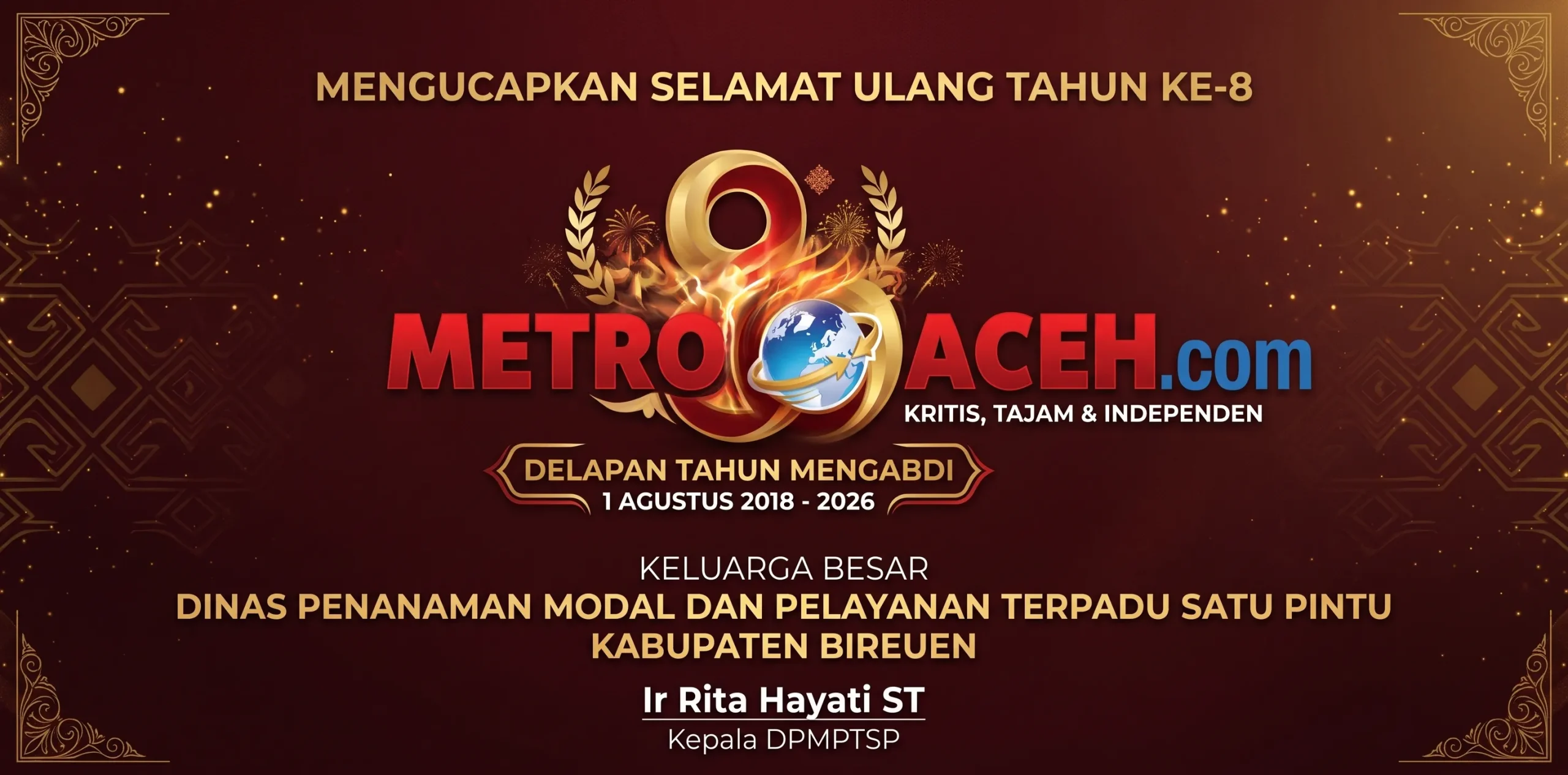 Ucapan HUT Metro Aceh - DPMPTSP