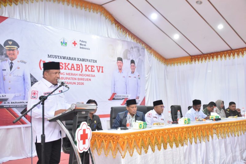 Bupati Bireuen, Ir H Mukhlis, ST menyampaikan sambutannya, di Aula Setdakab Lama, Rabu (22/7) pagi.