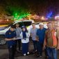Petugas Dinas Perhubungan Bireuen survei lokasi lahan parkir diseputaran pusat Kota Bireuen.