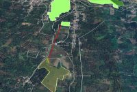Foto satelit lokasi lahan Cetak Sawah Rakyat seluas 5.74 hektare (lokasi dilingkari garis putih-red) di Gampong Seuneubok Peuraden berjarak 600 meter dari Luas Baku Sawah (lokasi dilingkari warna hijau stabilo-red). Foto : dok Distanbun Bireuen