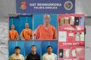 Enam pelaku pengedar sabu yang berhasil dibekuk tim opsnal Satresnarkona Polres Bireuen.