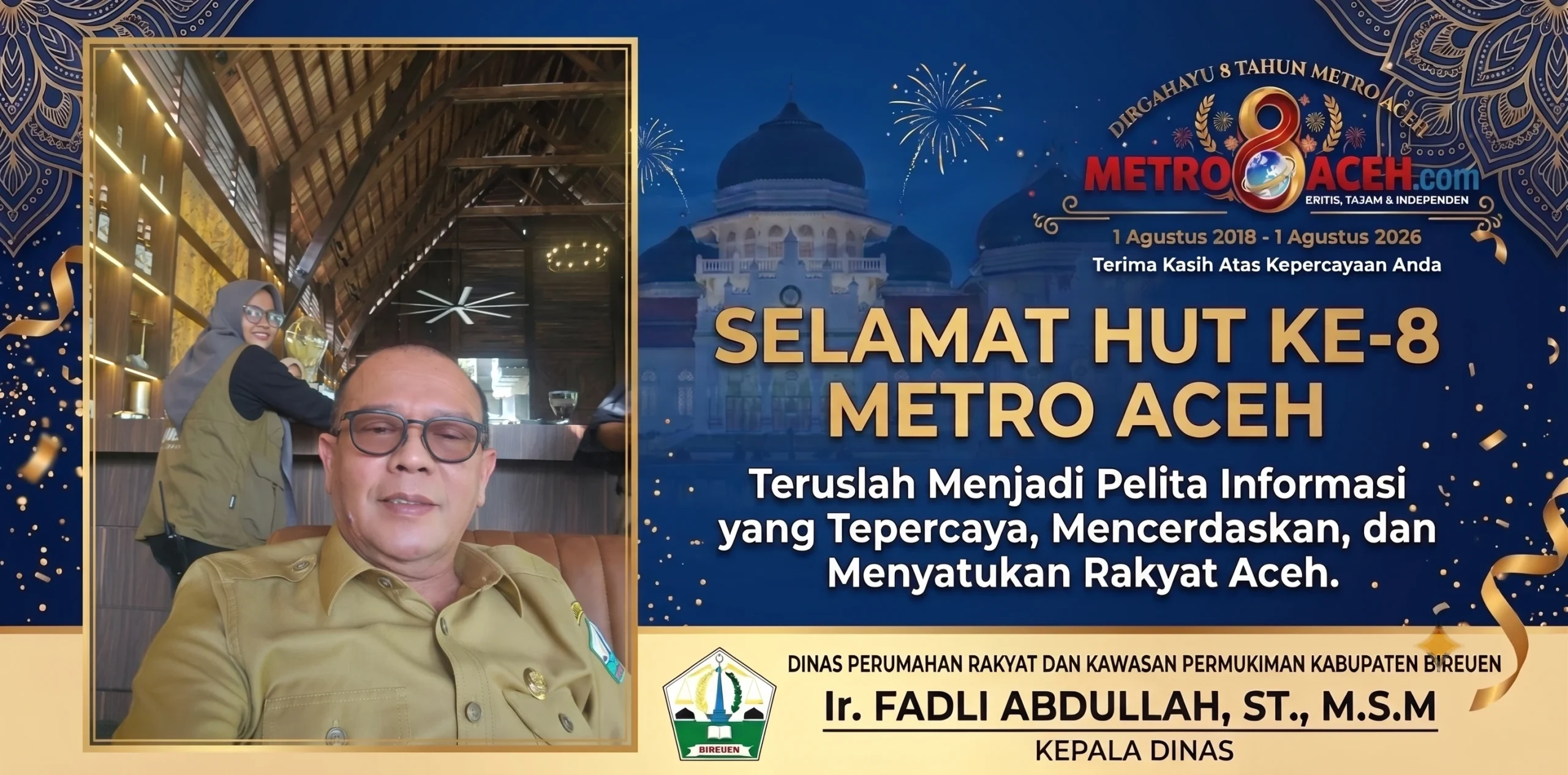 Ucapan HUT Metro Aceh - Dinas Perumahan Rakyat