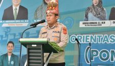 Kapolres Bireuen, AKBP Yulhendri, SH.,SIK.,S.Psi.,MIK narasumber Pomaba UNIKI yang berlangsung, Sabtu (29/8) pagi.