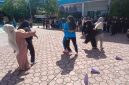 Mahasiswa mengikuti lomba semarak HUT ke-81 Kemerdekaan RI digelar BEM UNIKI Bireuen, dihalaman kampus, Sabtu (15/8) pagi.