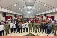 Danrem 011/Lilawangsa, Brigjen TNI Ali Imran bersama pejabat Forkopimda dan ratusan peserta hadiri Apel Kebangsaan di Aula Setdakab Lama, Jumat (4/9) pagi.