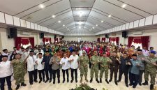 Danrem 011/Lilawangsa, Brigjen TNI Ali Imran bersama pejabat Forkopimda dan ratusan peserta hadiri Apel Kebangsaan di Aula Setdakab Lama, Jumat (4/9) pagi.
