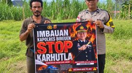 Personel Polsek Peusangan sosialisasi pencegahan terjadinya Karhutla, Minggu (13/9).