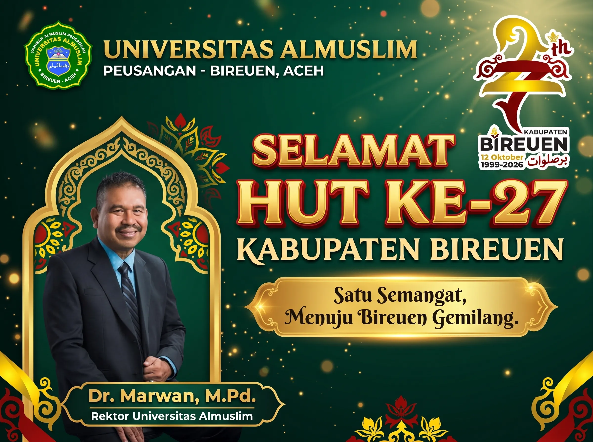 Ucapan HUT Bireuen - Universitas Almuslim