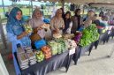 Kelompok Wanita Tani (KWT) Senja, Gampong Punjoet, Kecamatan Jangka ikut menjual produk pertanian diajang Roadshow Pasar Tani Aceh, di Lapangan Ruang Terbuka Hijau (RTH) Cot Gapu, Kabupaten Bireuen, Selasa (13/10) pagi.
