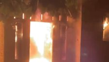 Rumah warga Cot Tunong, Kecamatan Gandapura terbakar, Rabu (7/10) malam.